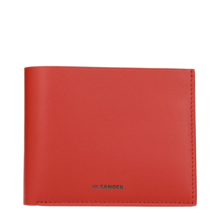 Jil Sander Red Leather Wallets