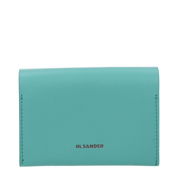Jil Sander Green Leather Cardholders