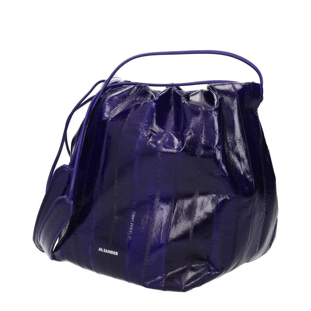 Jil Sander Purple Leather Shoulder Bags