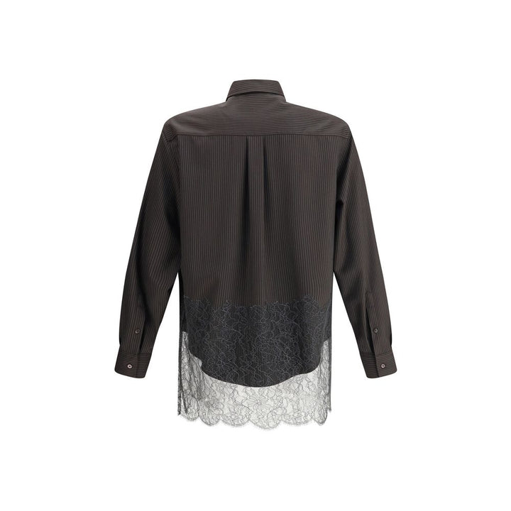 Fendi Pinstripe Wool and Lace Shirt