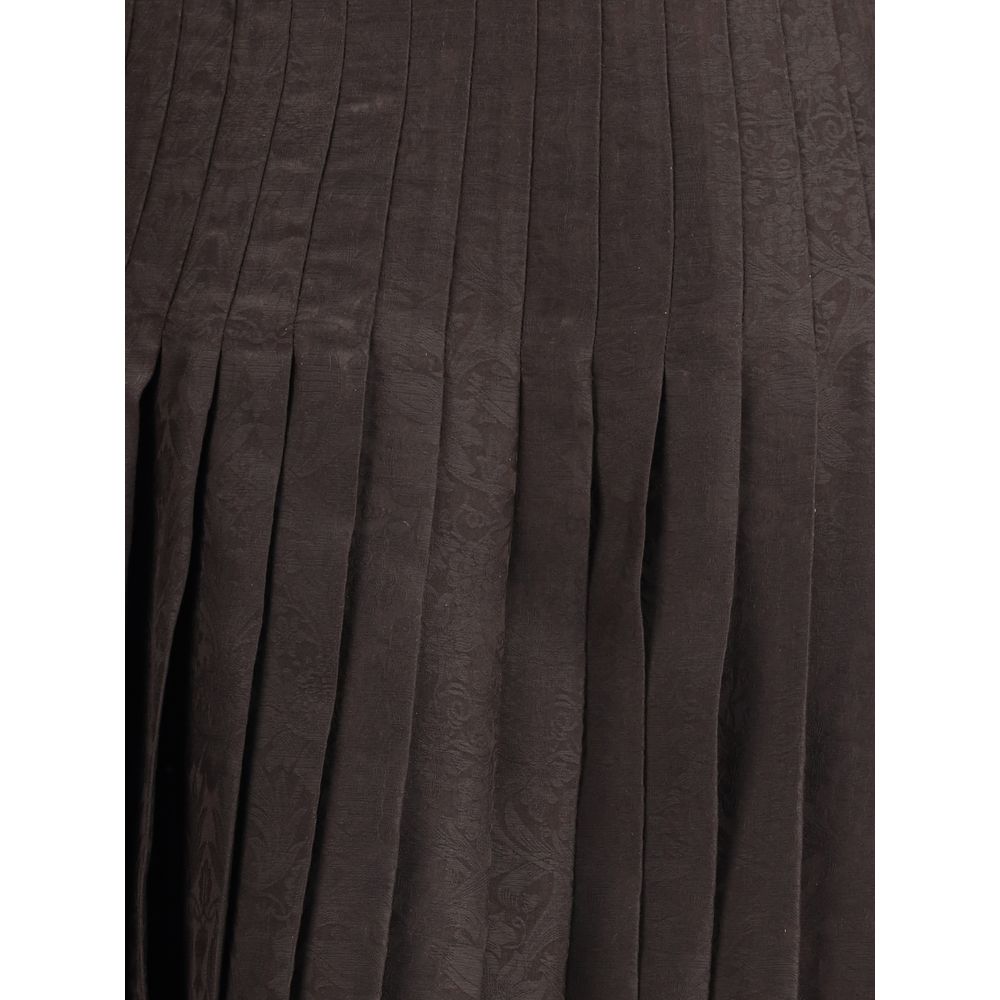 Burberry Sunflower Pleated Silk Skirt