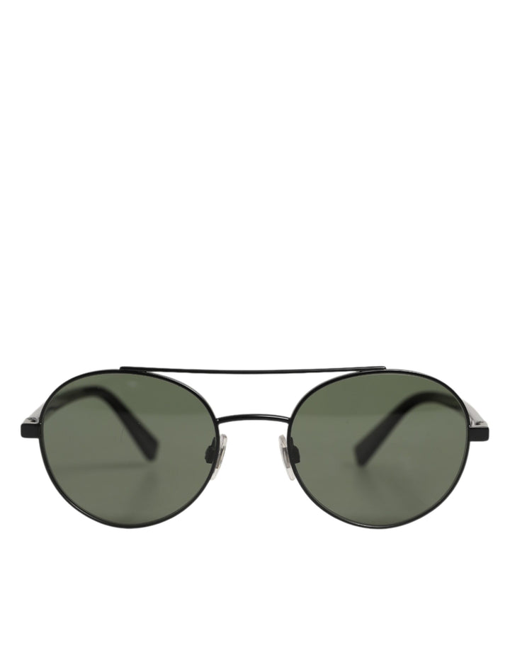 Dolce & Gabbana DG2245 Matte Black Steel Frame Gray Lens Sunglasses