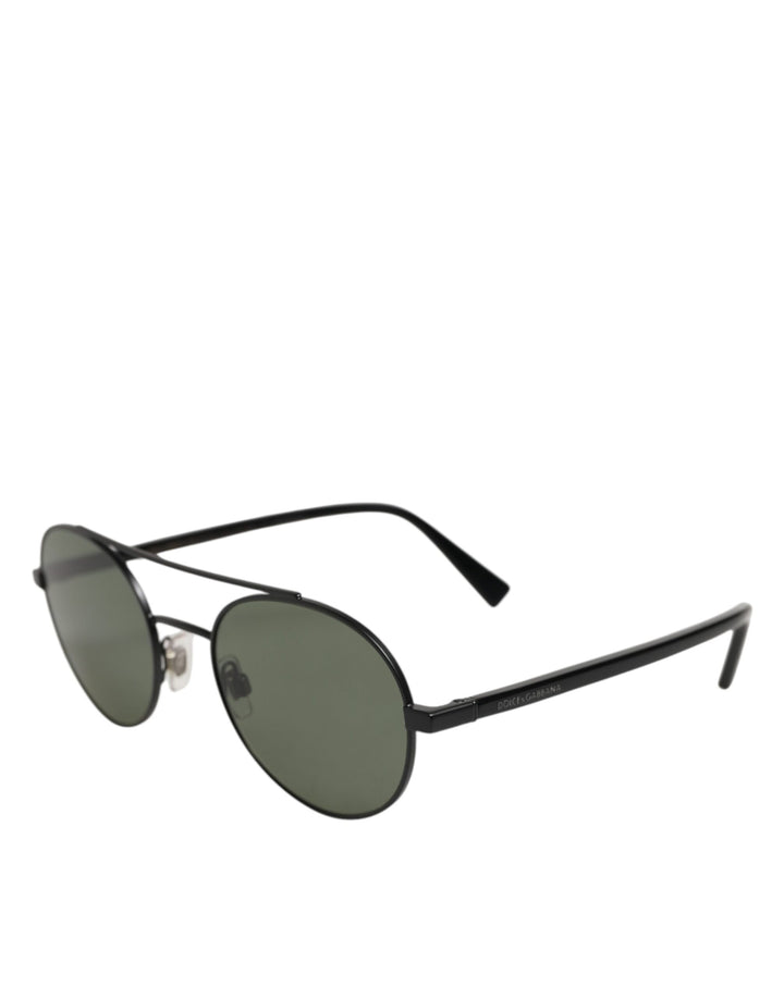 Dolce & Gabbana DG2245 Matte Black Steel Frame Gray Lens Sunglasses
