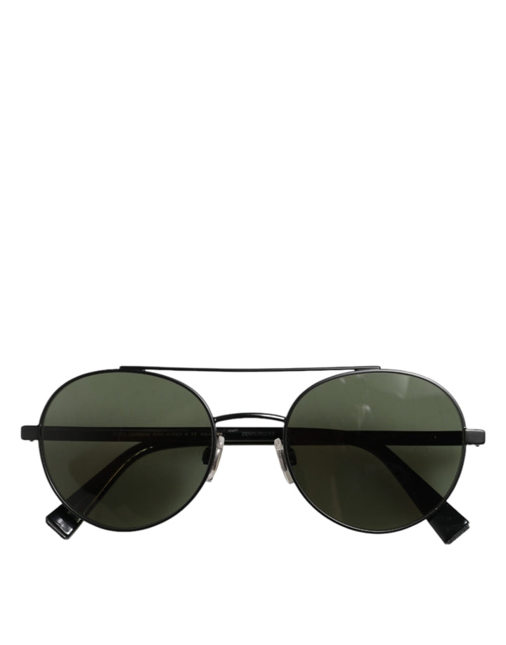Dolce & Gabbana DG2245 Matte Black Steel Frame Gray Lens Sunglasses