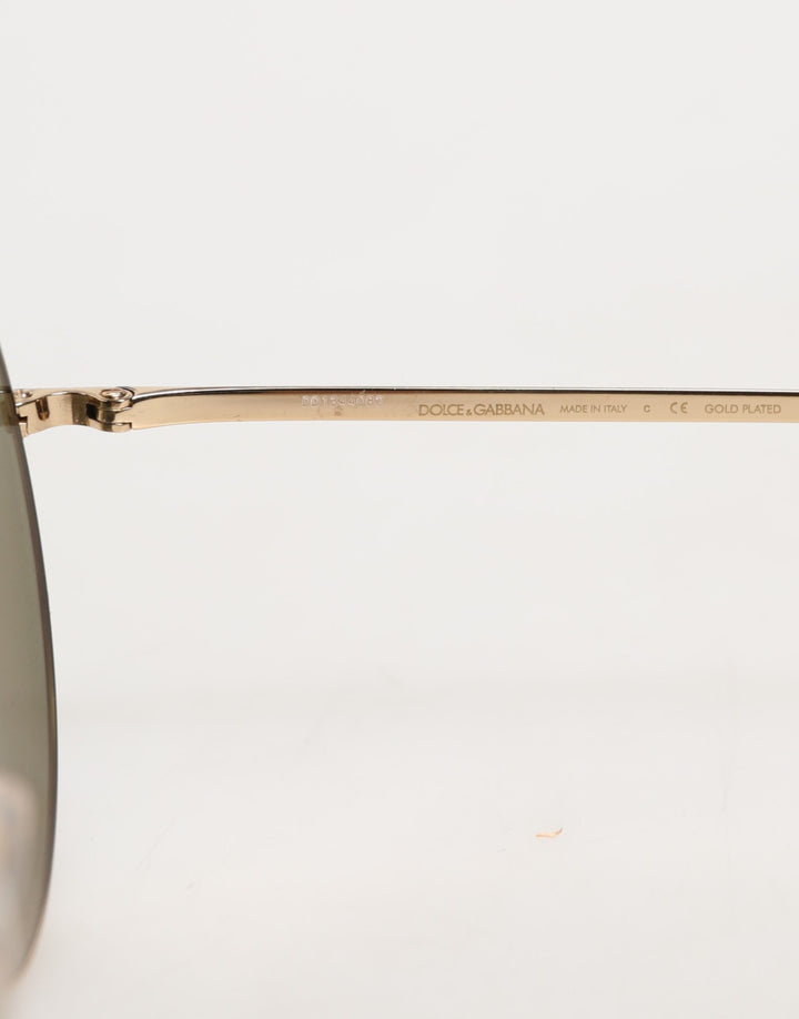 Dolce & Gabbana Gold Metal Round Shades Eyewear Sunglasses