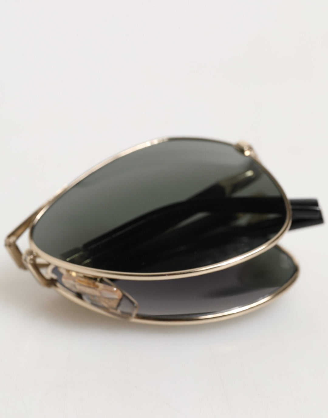Dolce & Gabbana DG2106K Black Gold Plated Polarized MetalFrame Sunglasses