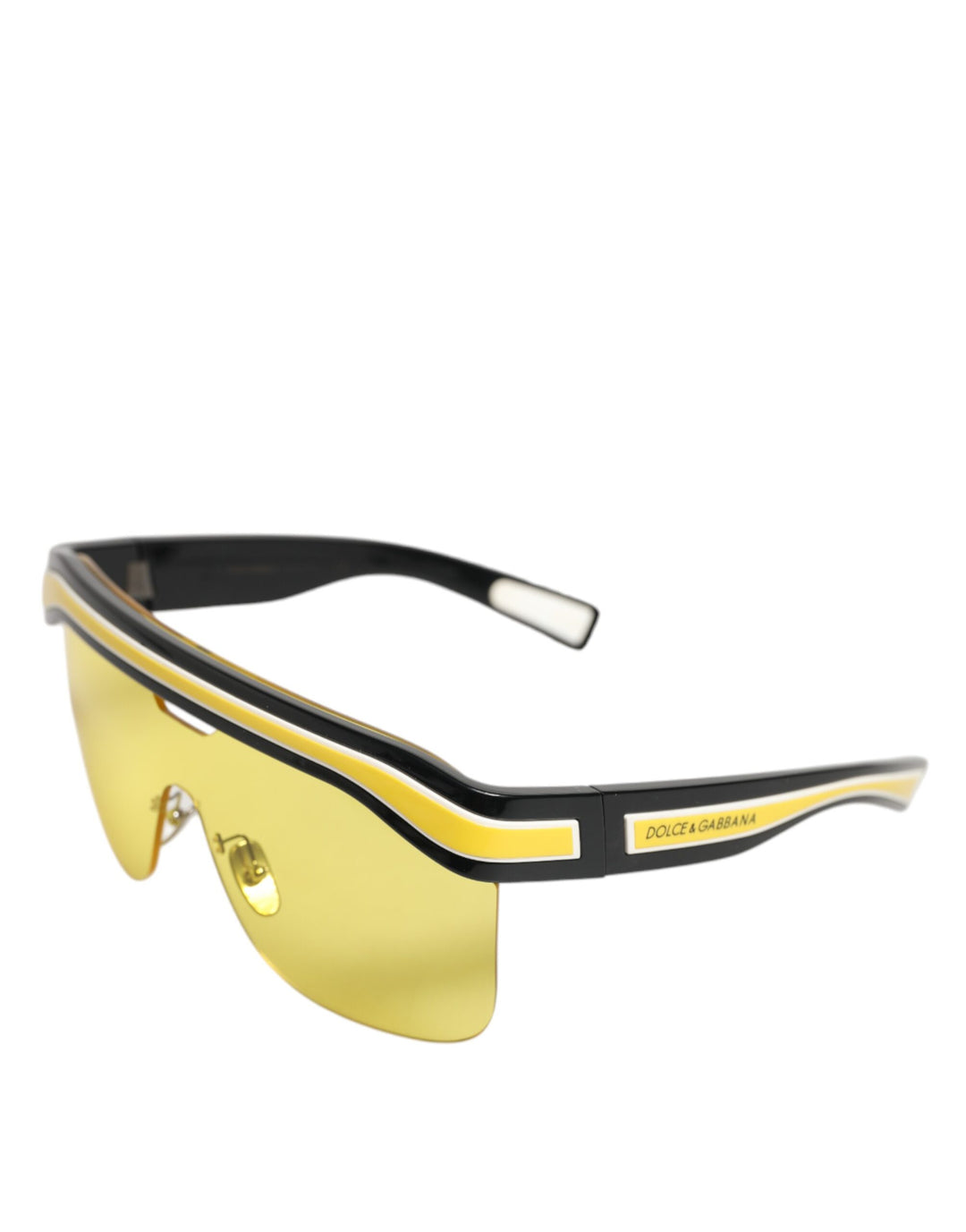 Dolce & Gabbana DG6162 Shield Black Yellow White Polyamide Sunglasses