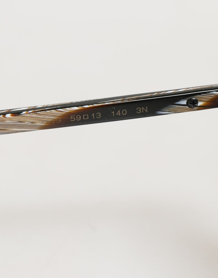 Dolce & Gabbana Modified Aviator Striped Brown Acetate Gradient Sunglasses