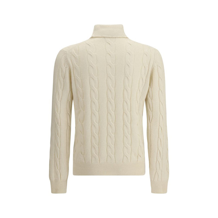 Aragona Cashmere Braided Turtleneck Sweater