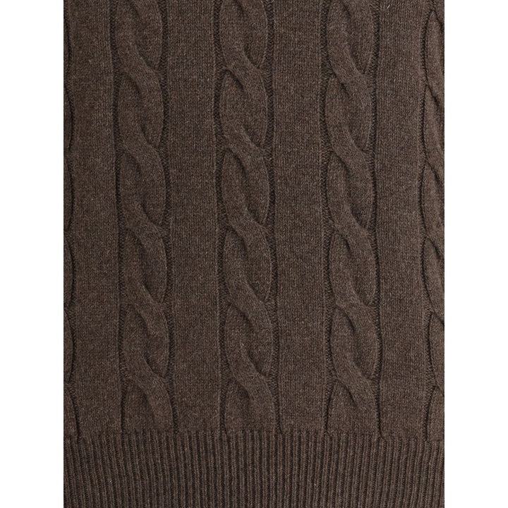 Aragona Cashmere Braided Turtleneck Sweater