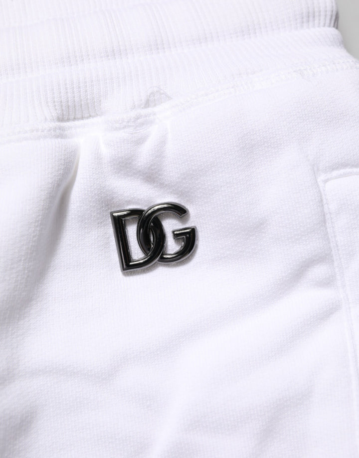 Dolce & Gabbana White Distressed Cotton Men Bermuda Shorts