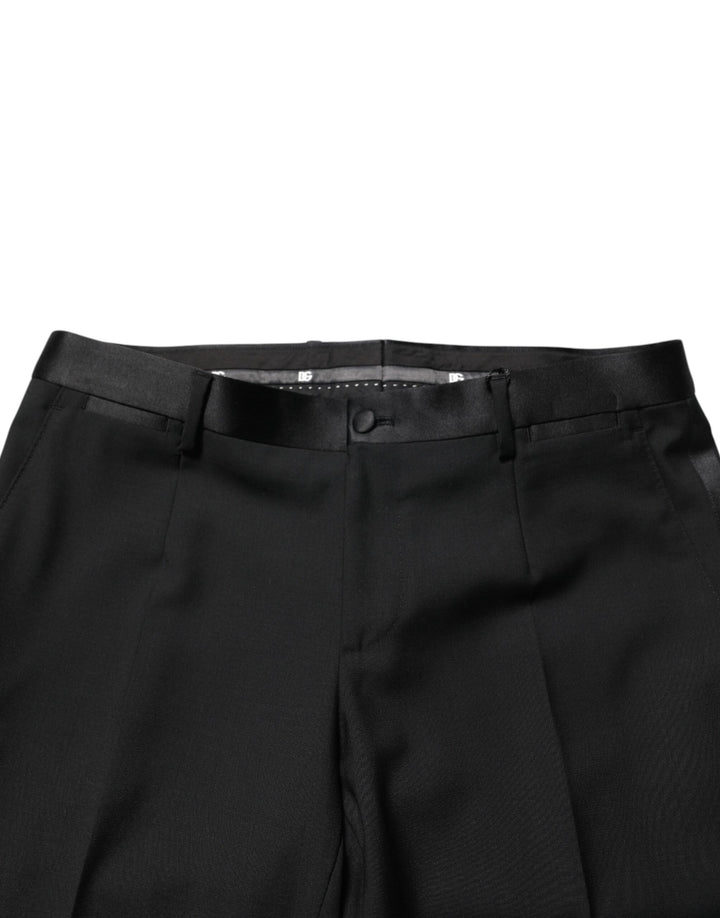 Dolce & Gabbana Black Wool Formal Dress Men Trouser Pants