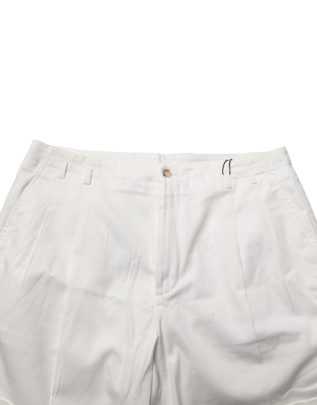 Dolce & Gabbana White Cotton Mid Waist Men Bermuda Shorts