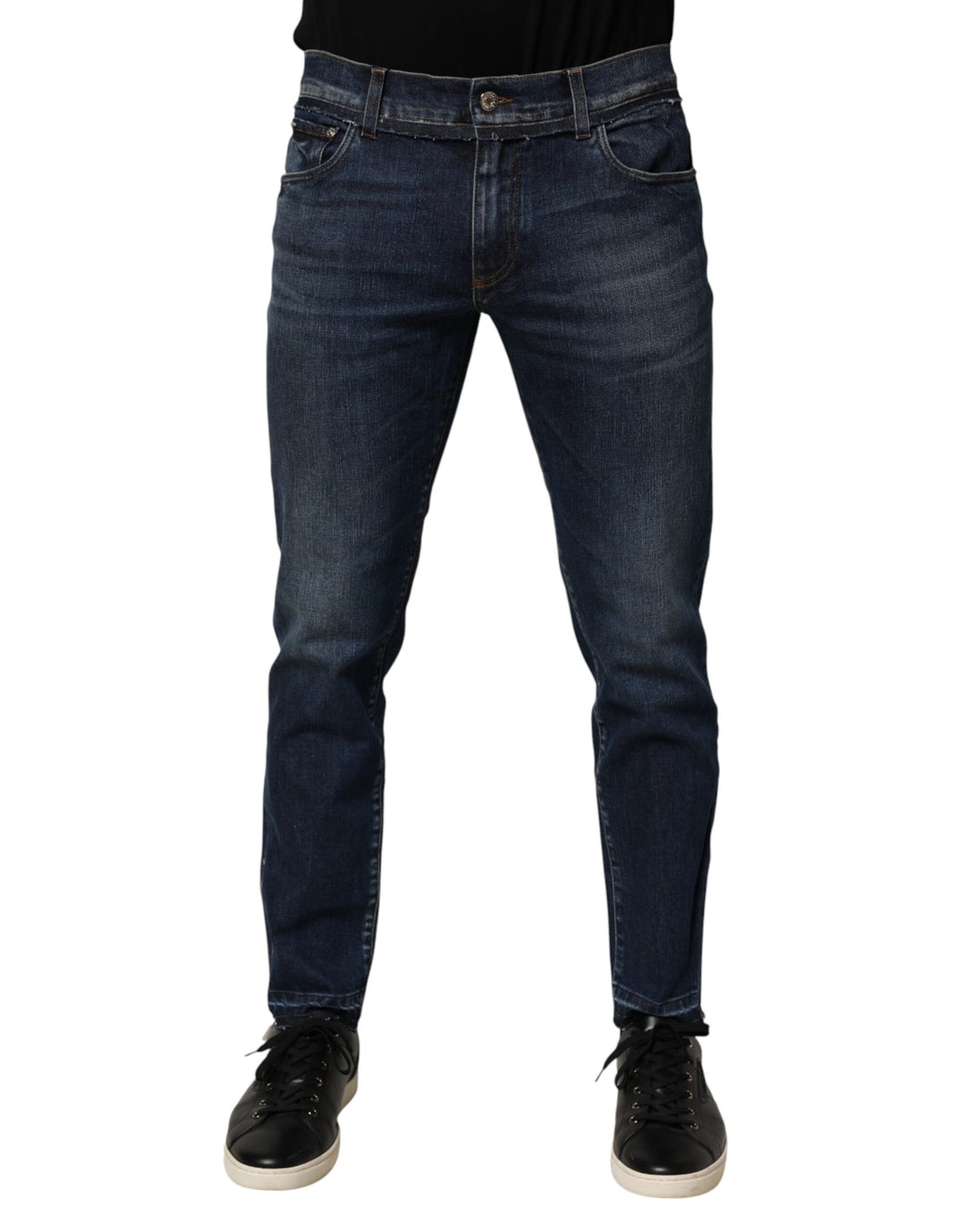 Dolce & Gabbana Blue Cotton Stretch Skinny Men Denim Jeans