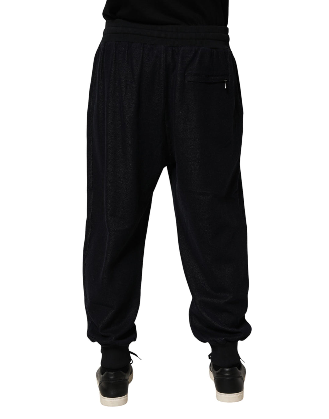 Dolce & Gabbana Black Cotton Blend Drawstring Jogger Jogger Pants