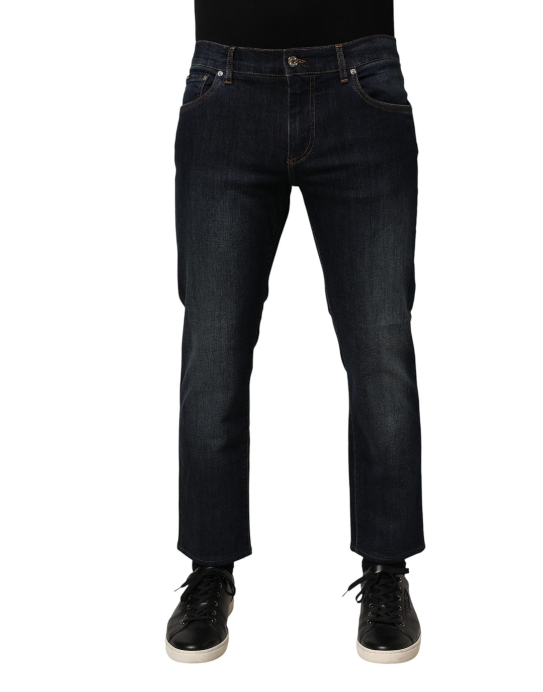 Dolce & Gabbana Dark Blue Cotton Skinny Men Denim Jeans
