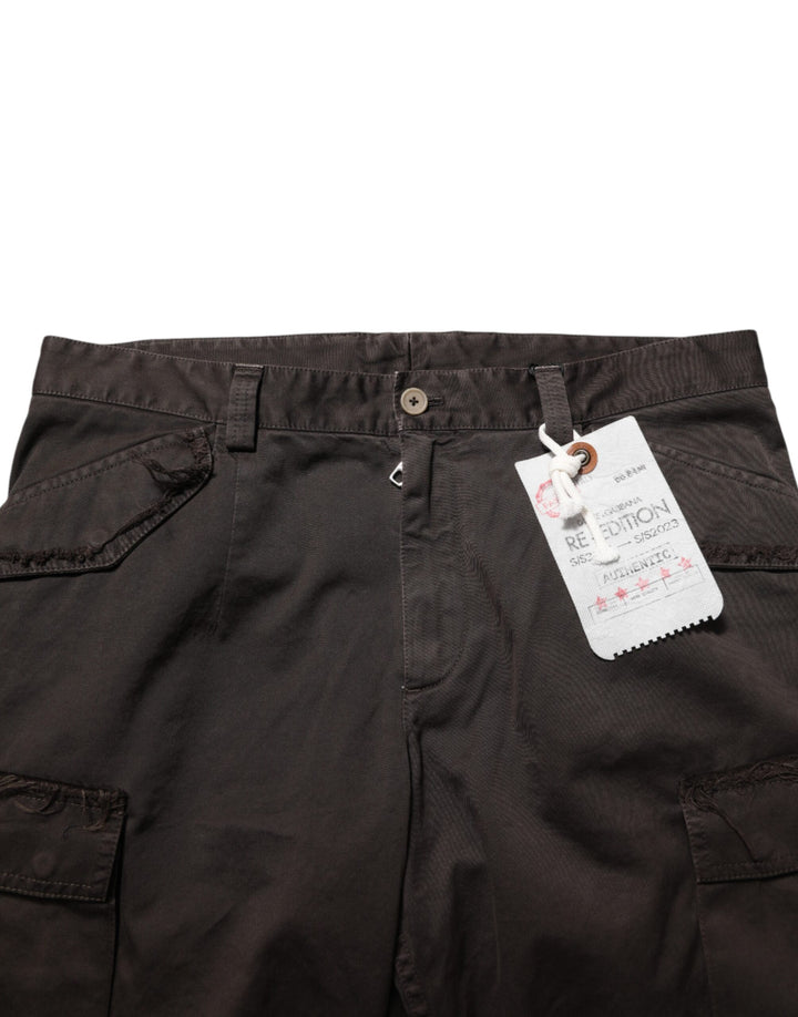 Dolce & Gabbana Brown Re- Edition Cotton Men Cargo Pants