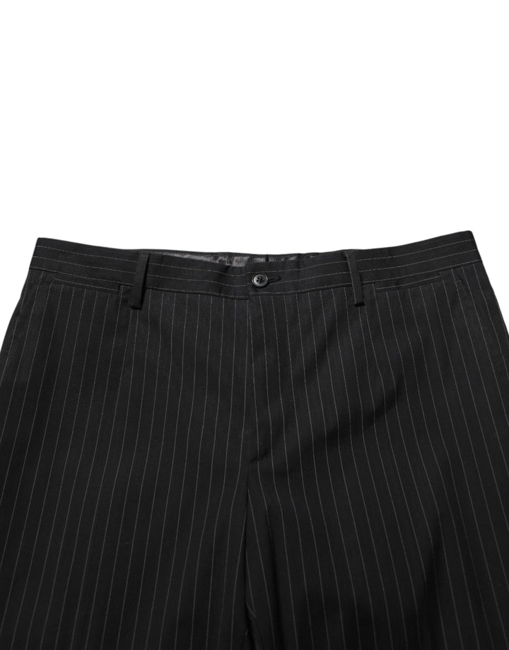Dolce & Gabbana Black Striped Dress Formal Men Trouser Pants