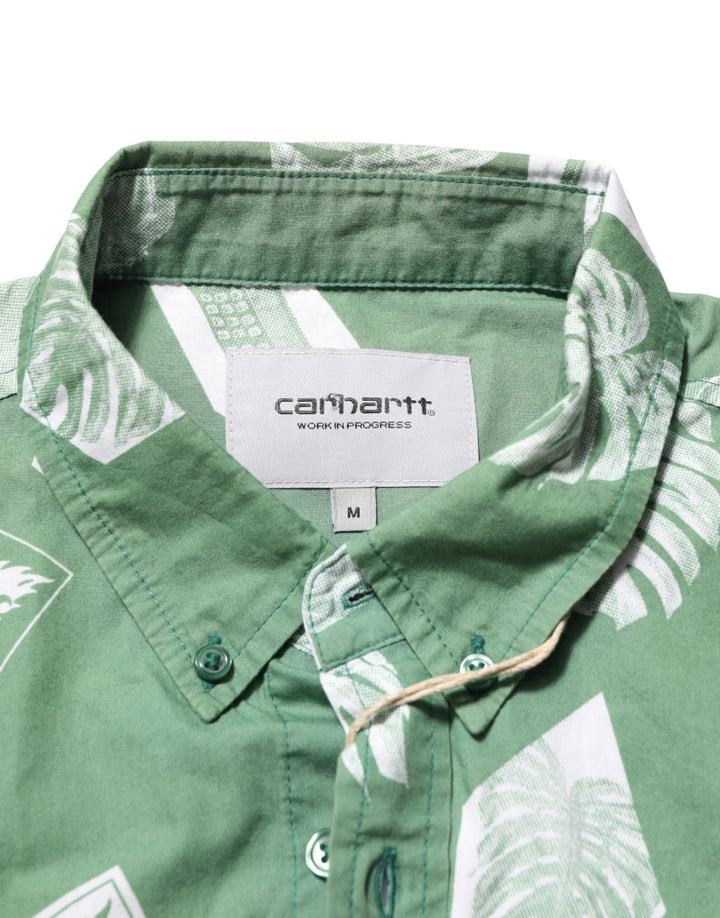 Carhartt Wip Green Printed Cotton Collared Short Sleeves Polo Shirt