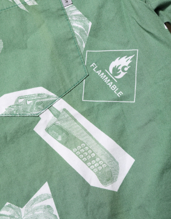 Carhartt Wip Green Printed Cotton Collared Short Sleeves Polo Shirt