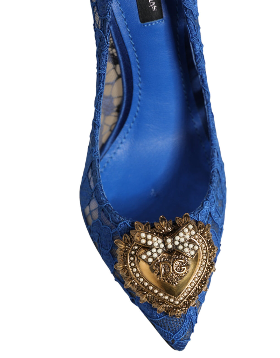 Dolce & Gabbana Blue Taormina Lace DEVOTION Pumps Shoes \