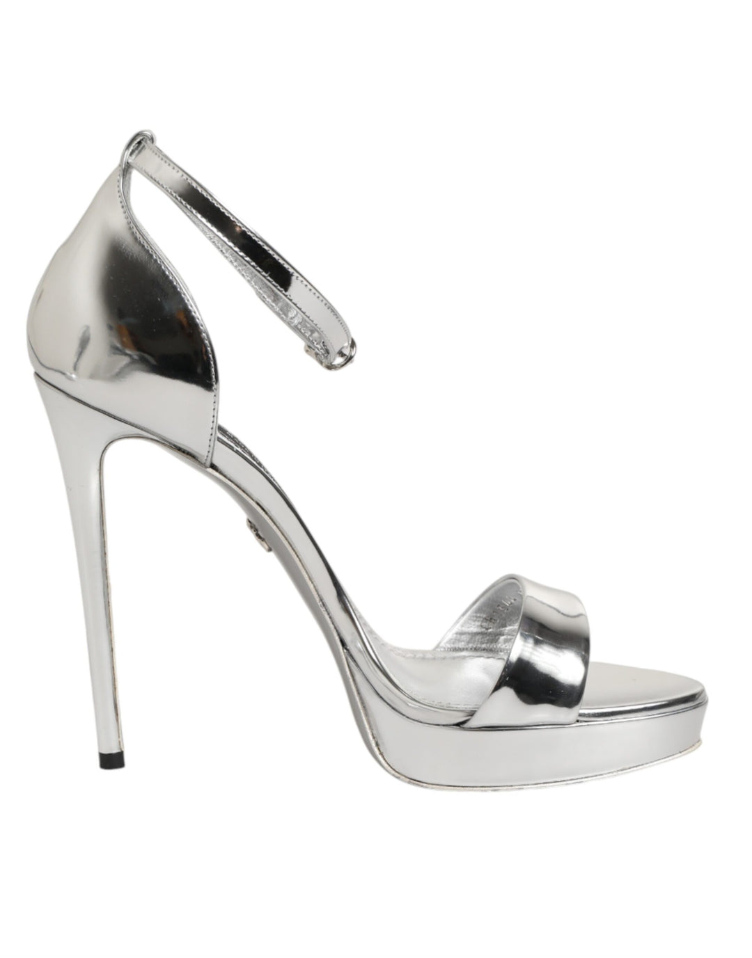 Dolce & Gabbana Silver Leather Platform Keira Sandals Shoes