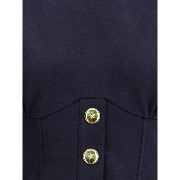 PINKO Cotton Sweatshirt with Corset Detail