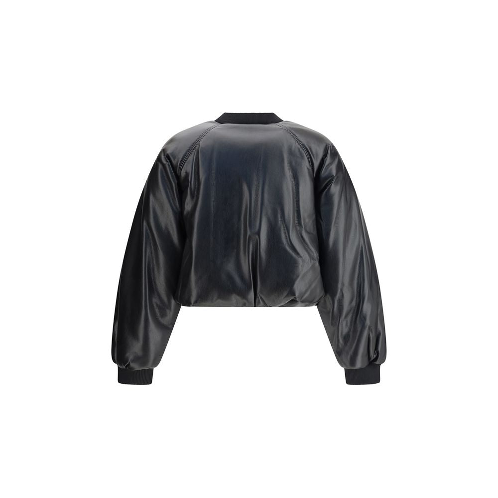 PINKO Cropped bomber with a leather-effect