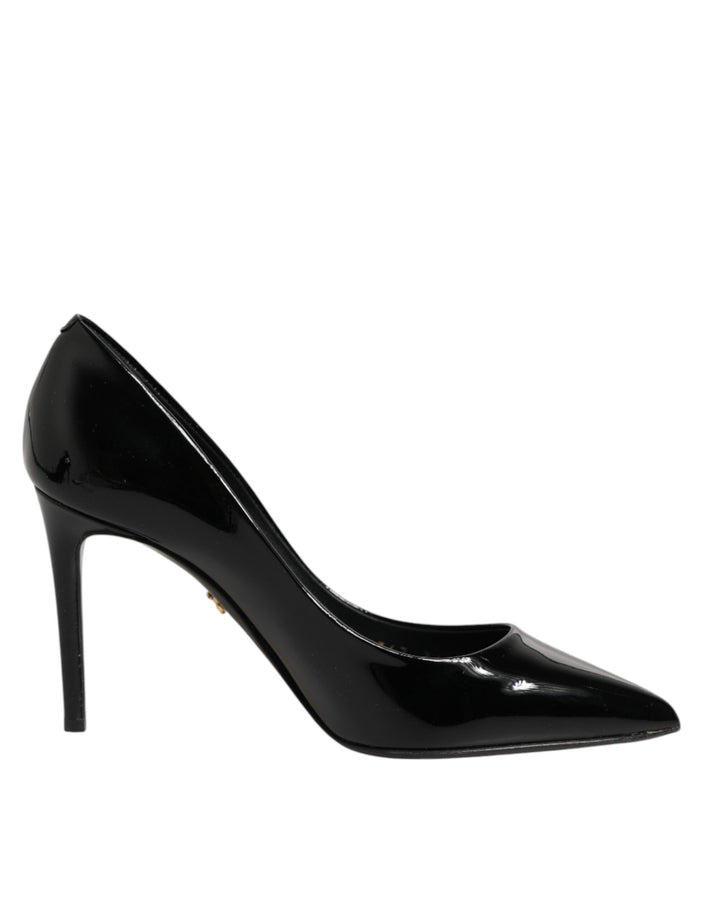 Dolce & Gabbana Black Leather Stiletto Heels Pumps Shoes