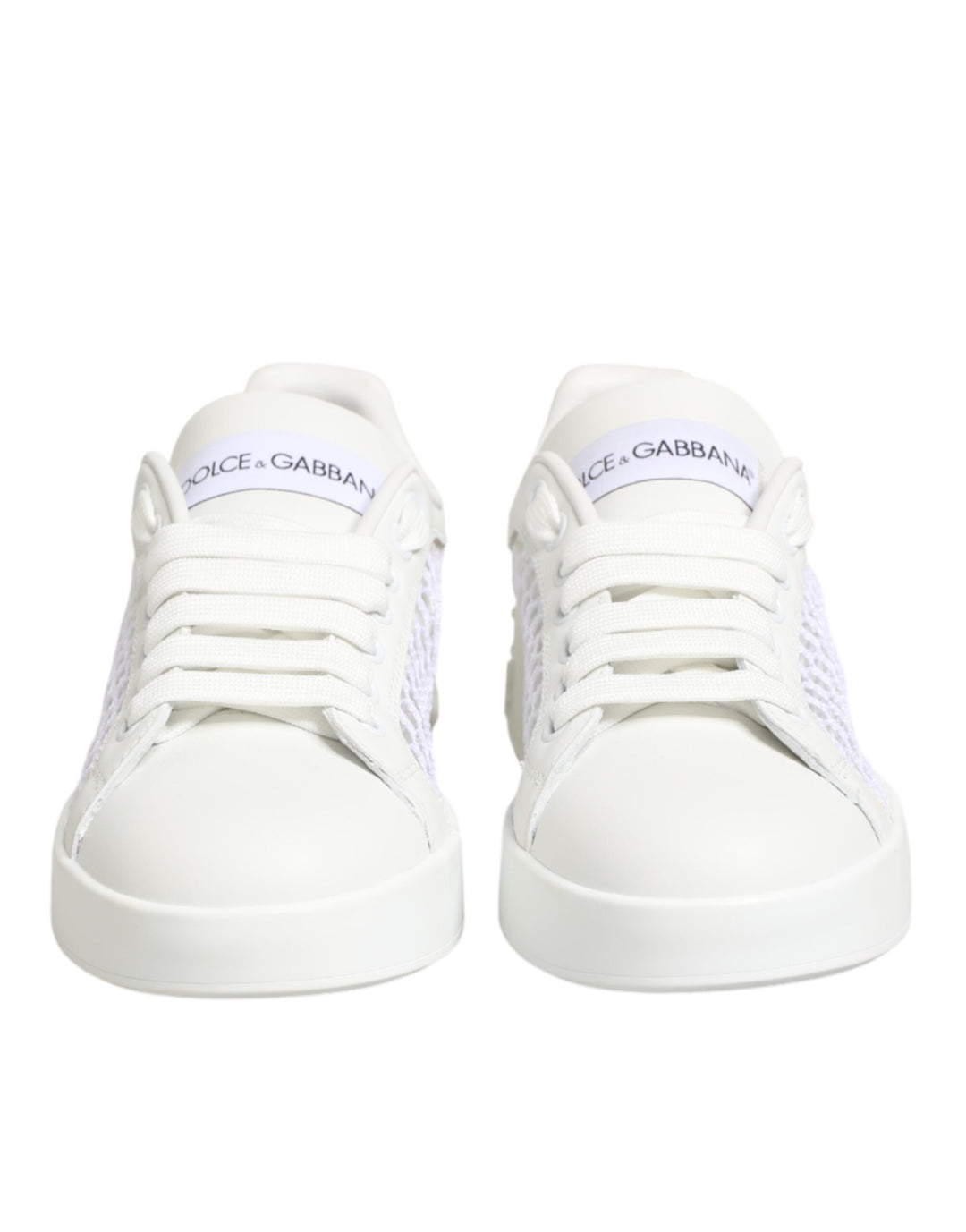 Dolce & Gabbana White Mesh Inserts Low Top Sneakers Shoes
