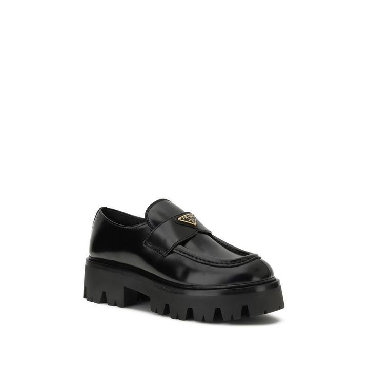 Prada Leather Monolith Loafers
