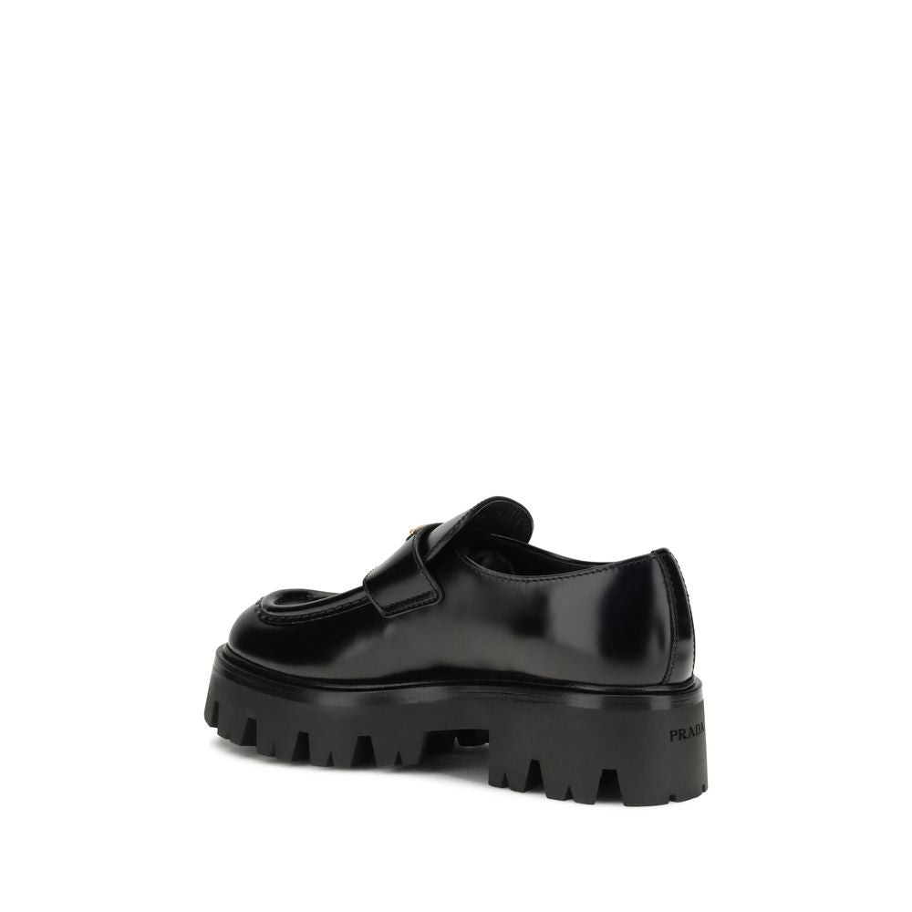 Prada Leather Monolith Loafers