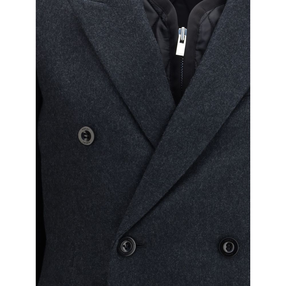 Sacai Wool Melton and Wool Knit Jacket