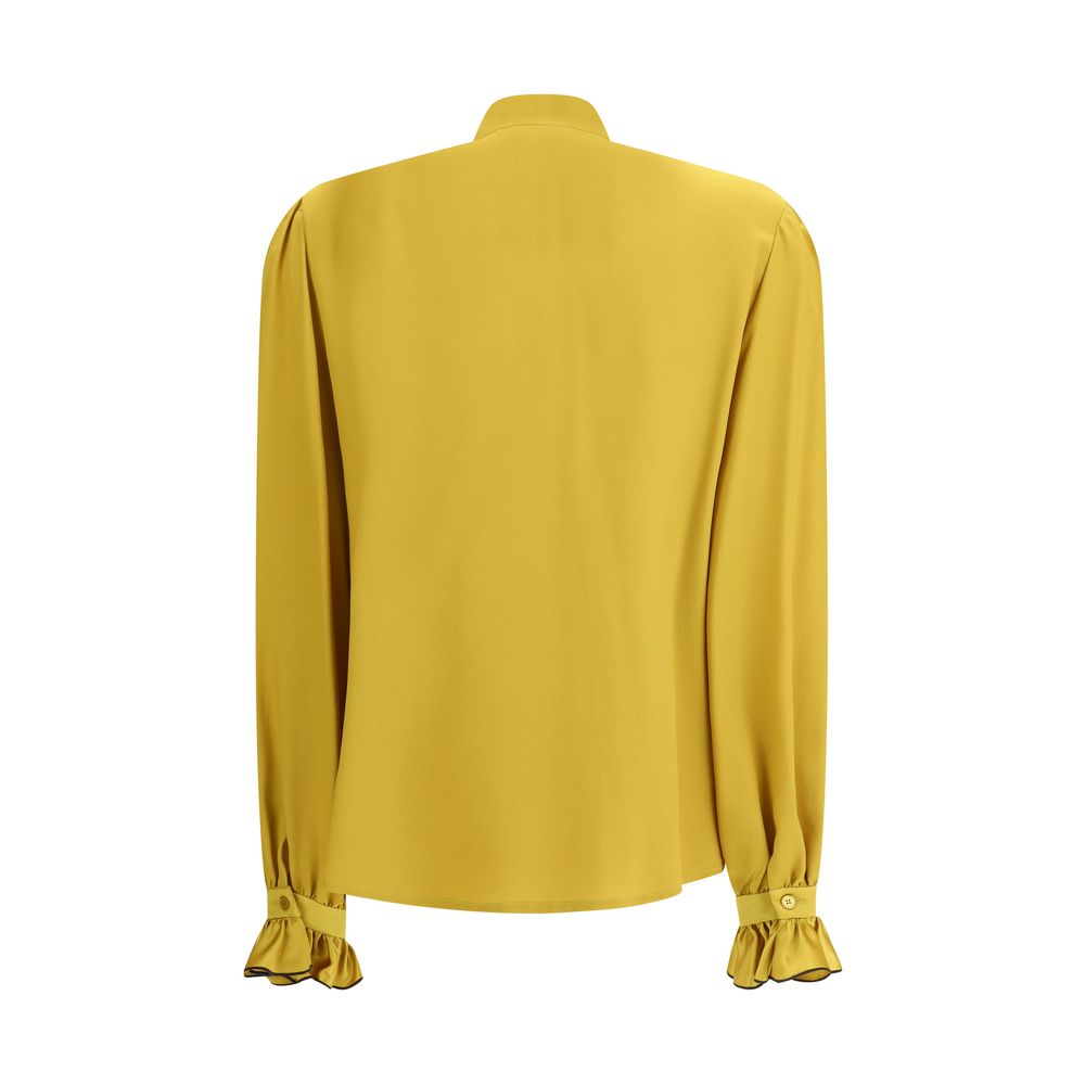 Valentino Silk Ruffle Pleated Blouse