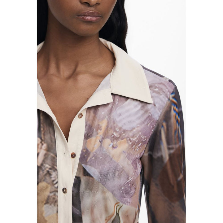 Desigual Beige Polyester Shirt