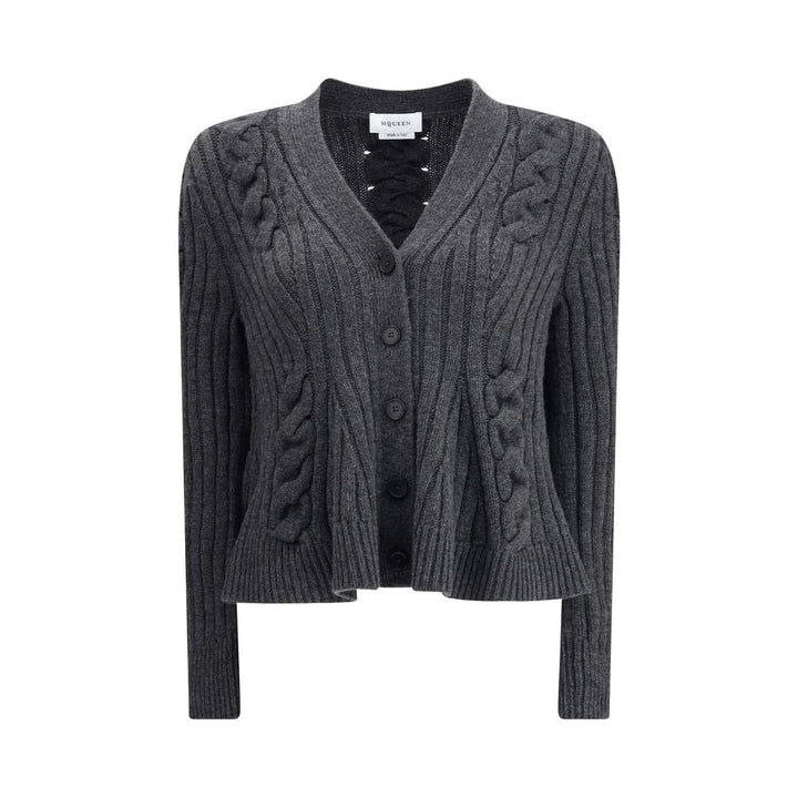 Alexander McQueen Peplum Cable Cardigan
