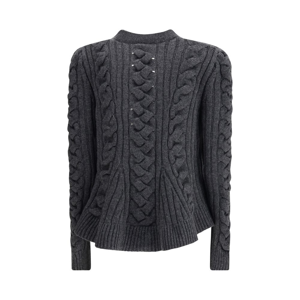 Alexander McQueen Peplum Cable Cardigan