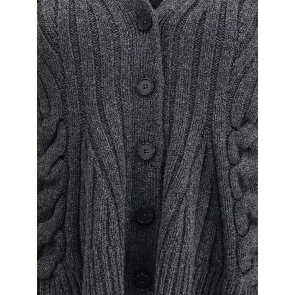 Alexander McQueen Peplum Cable Cardigan