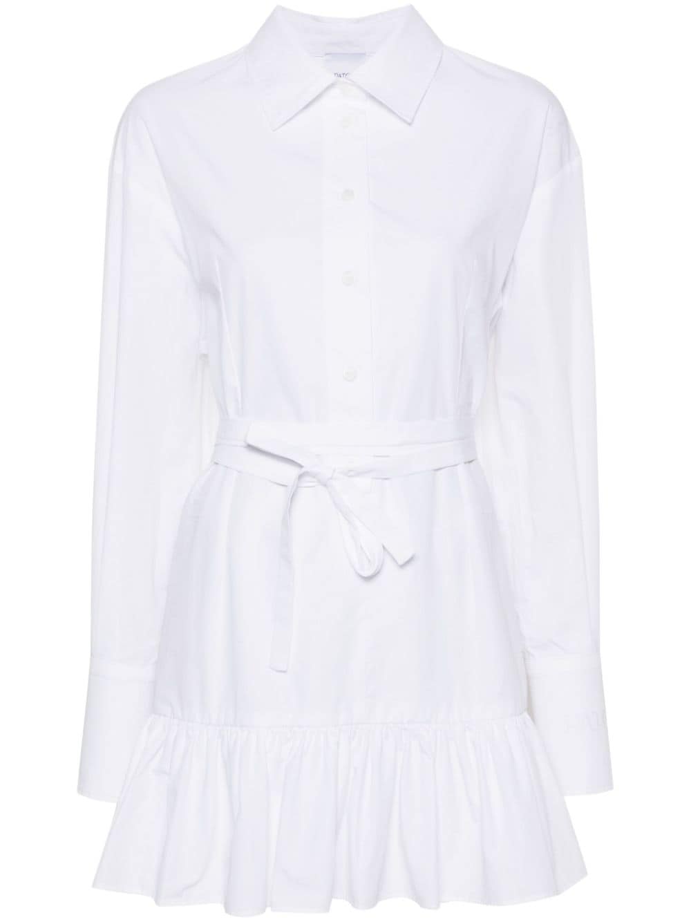 ruffled mini shirt dress-0