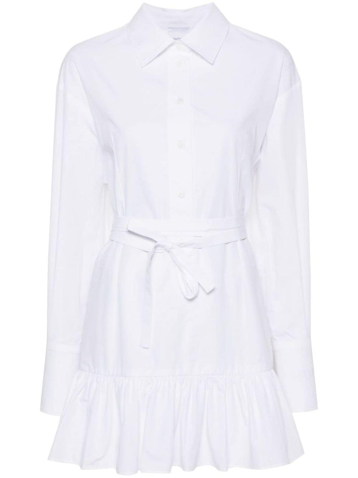 ruffled mini shirt dress-0