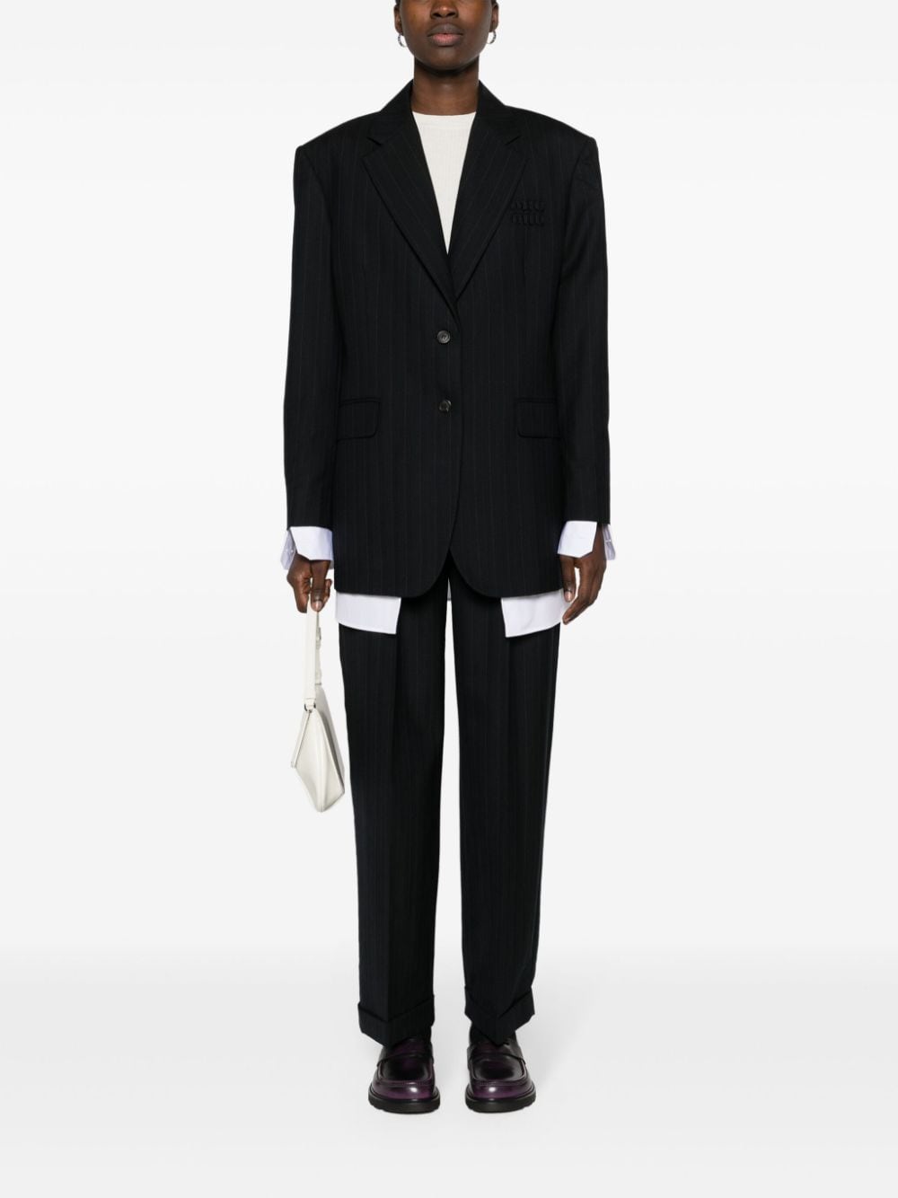 high-waisted pinstripe tailored trousers-1