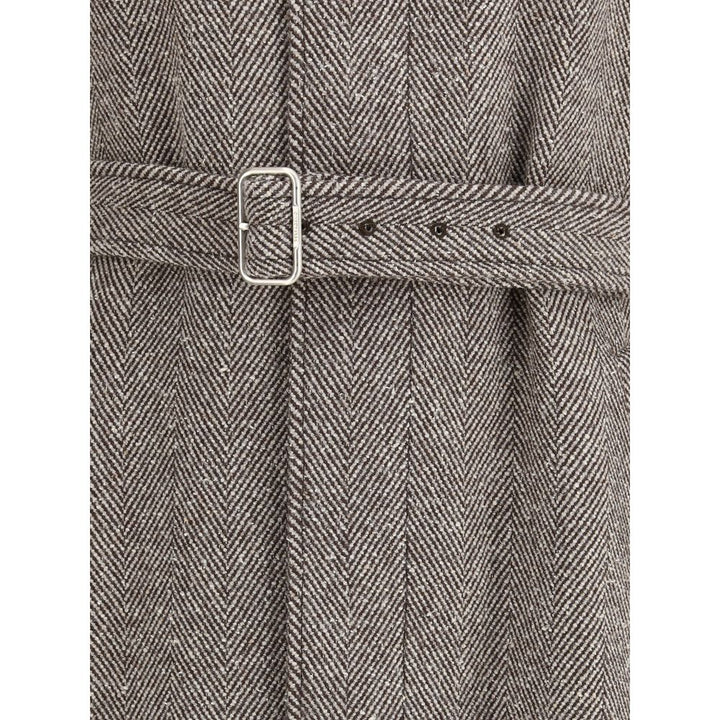 Ferragamo Coat in herringbone-patterned fabric