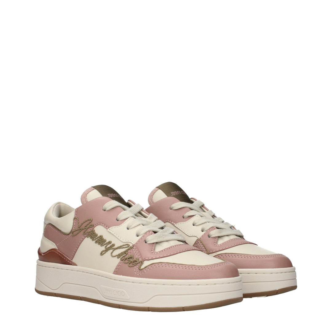 Jimmy Choo Pink Leather Low Tops