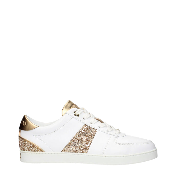Jimmy Choo White Leather Low Tops