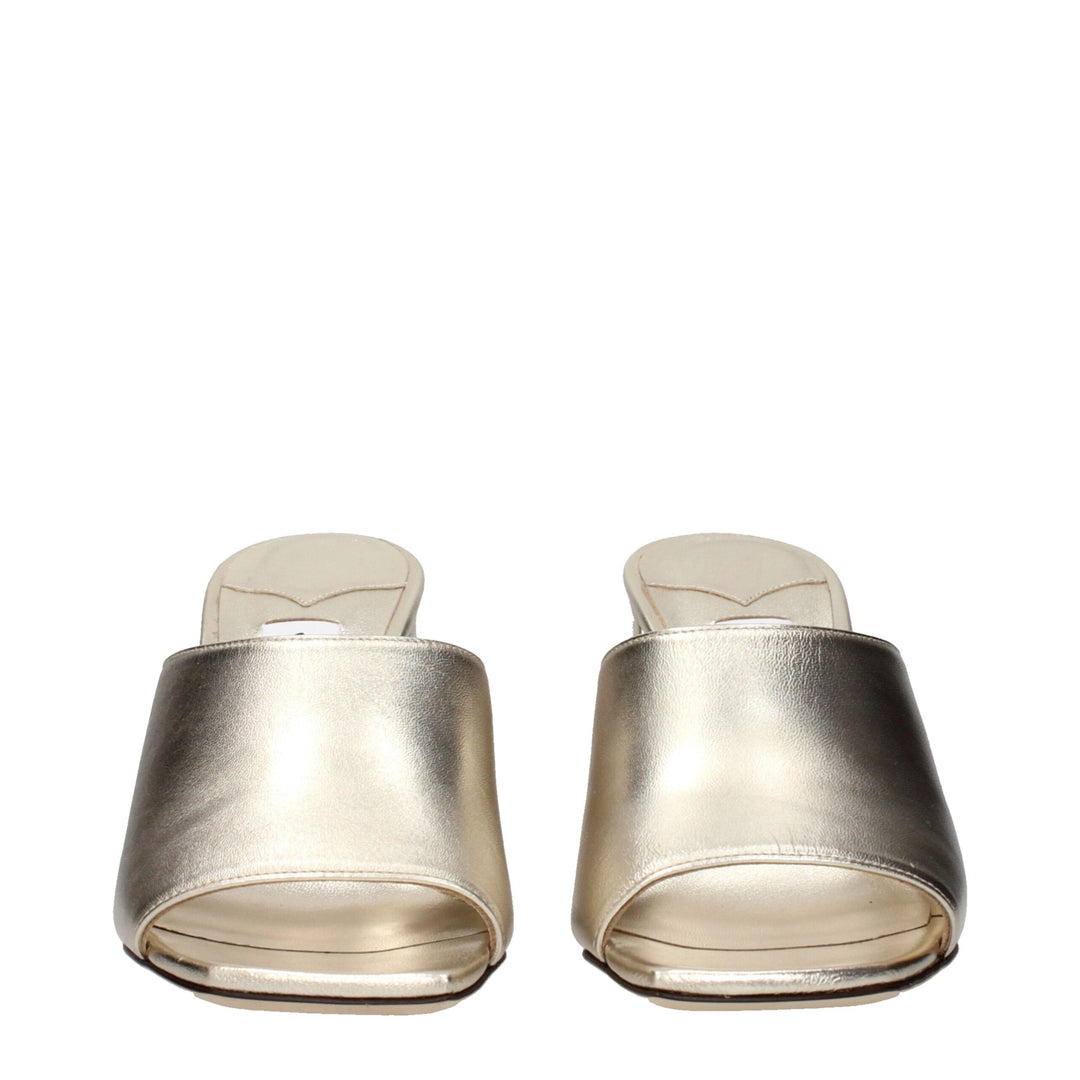 Jimmy Choo Gold Leather Platforms