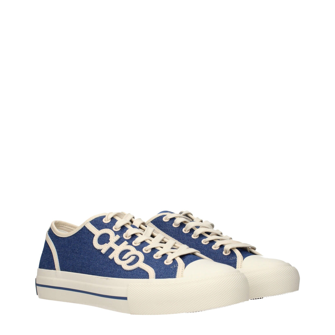 Jimmy Choo Blue Fabric Low Tops
