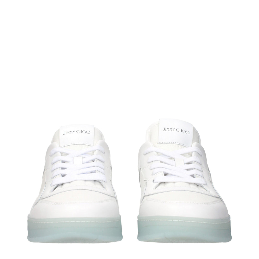 Jimmy Choo White Leather Low Tops