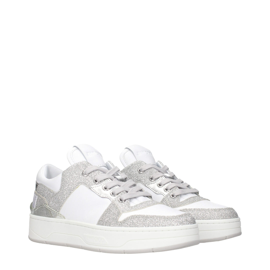 Jimmy Choo White Leather Low Tops