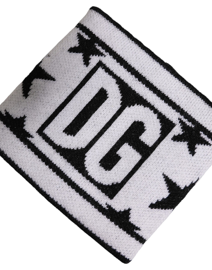 Dolce & Gabbana White Black Wool Logo #DGMILLENNIALS Wristband
