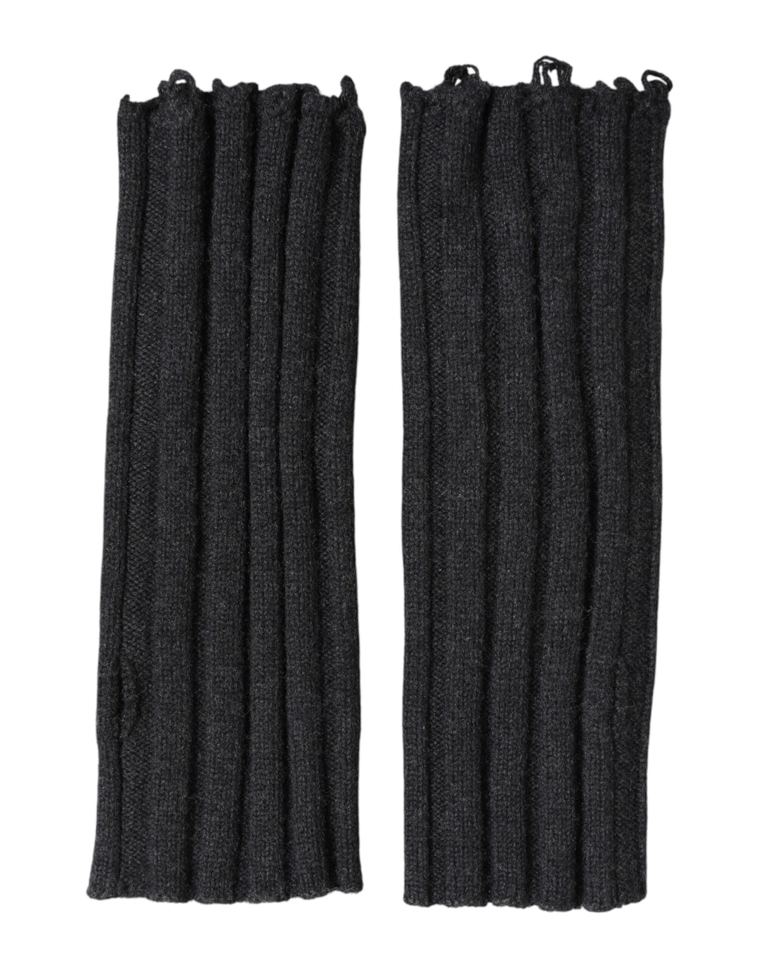 Dolce & Gabbana Black Virgin Wool Knitted Fingerless Gloves